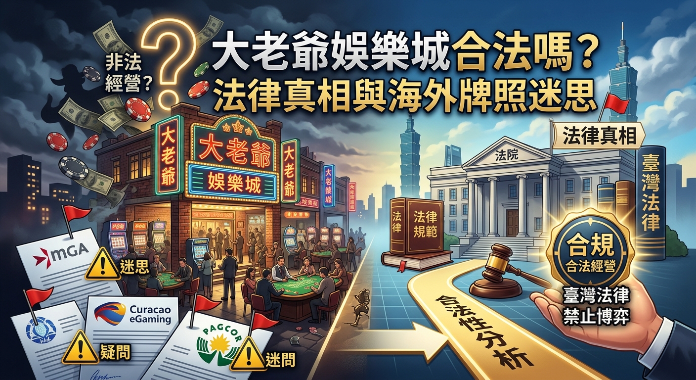 大老爺娛樂城合法嗎？法律真相與海外牌照迷思
